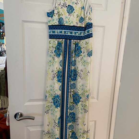 Maggy London Times Floral Pleated Maxi Dress - EUC - Size 4 - Picture 3 of 3
